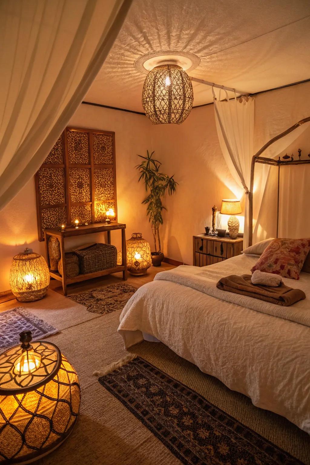 Warm tones for a cozy bedroom ambiance.