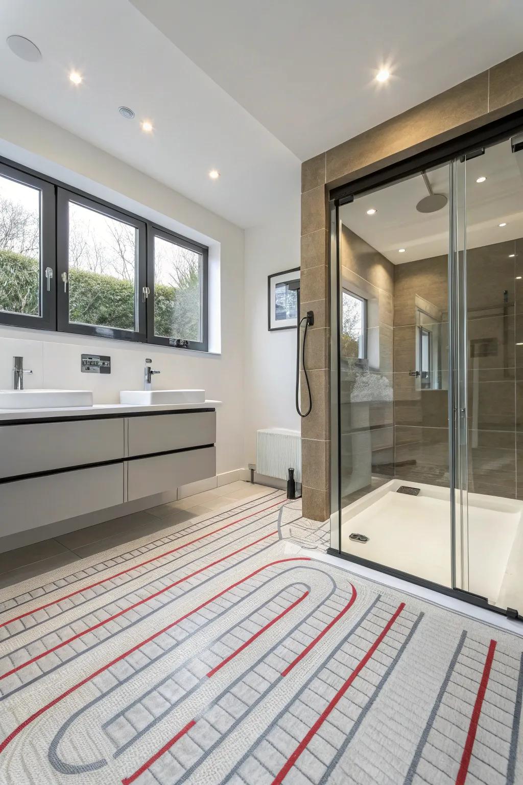 Underfloor heating offers an element of comfort and luxury.