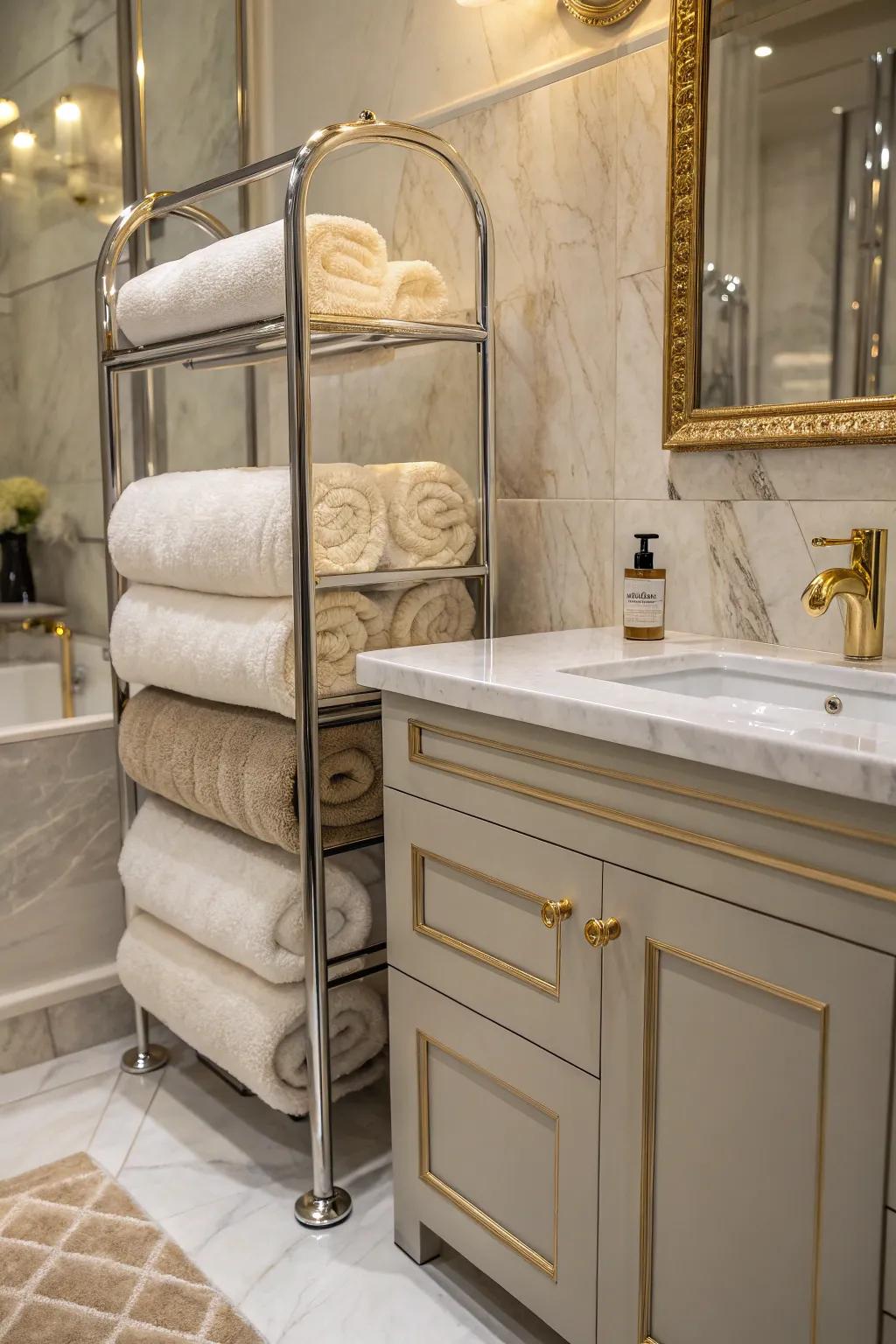 Luxurious towels are an easy way to enhance the bathing experience.