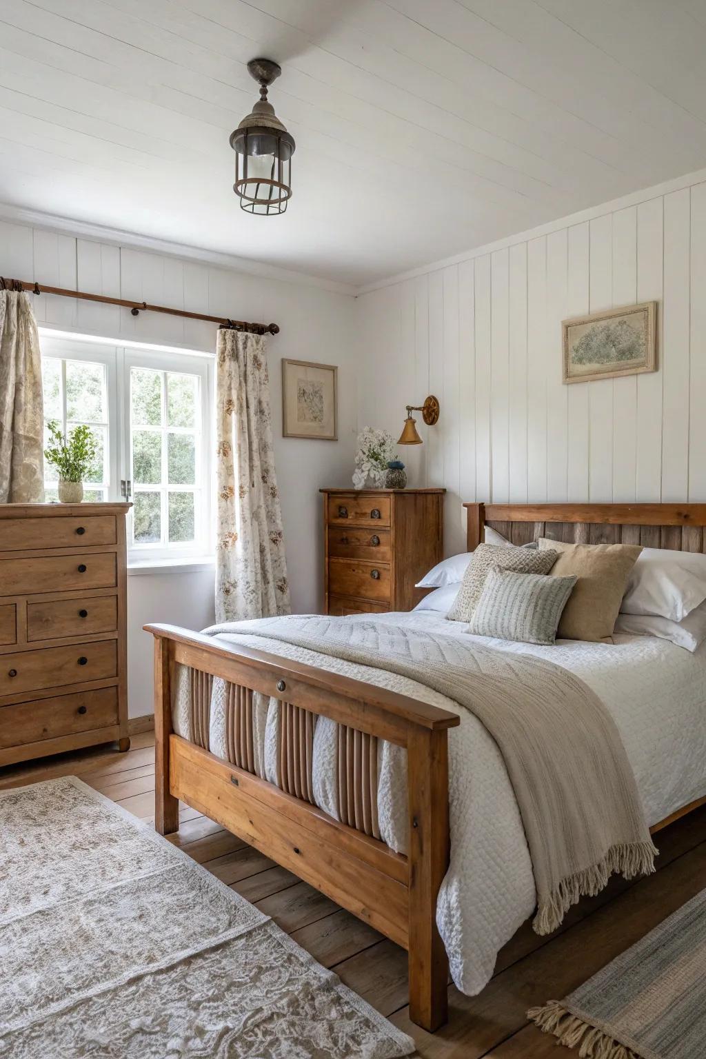 White and wood—a classic combination for a bright space.