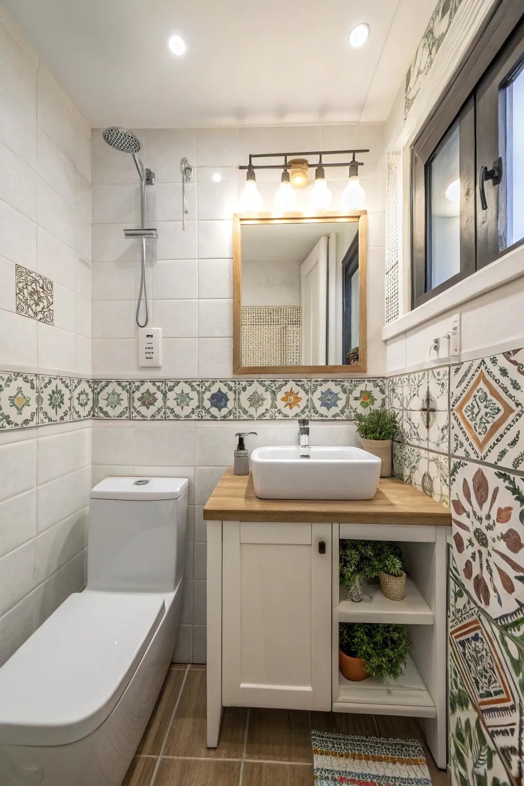 Decorative tiles add charm and character.