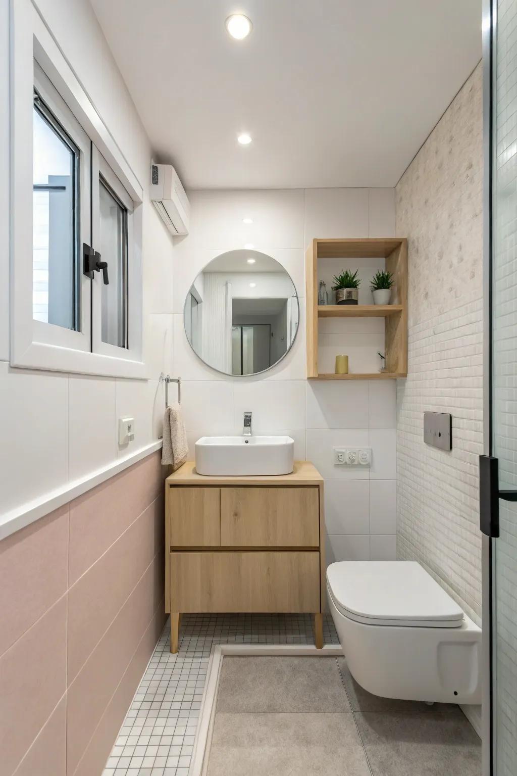 A light color scheme opens up the space visually.