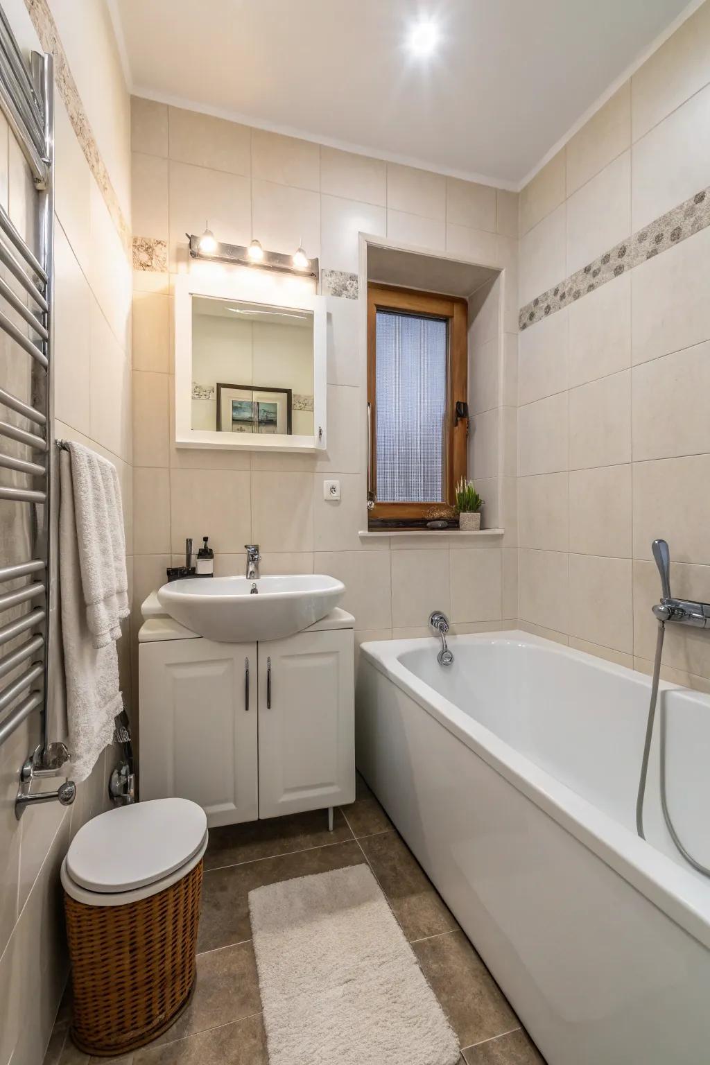 Compact bathtubs bring luxury in limited space.