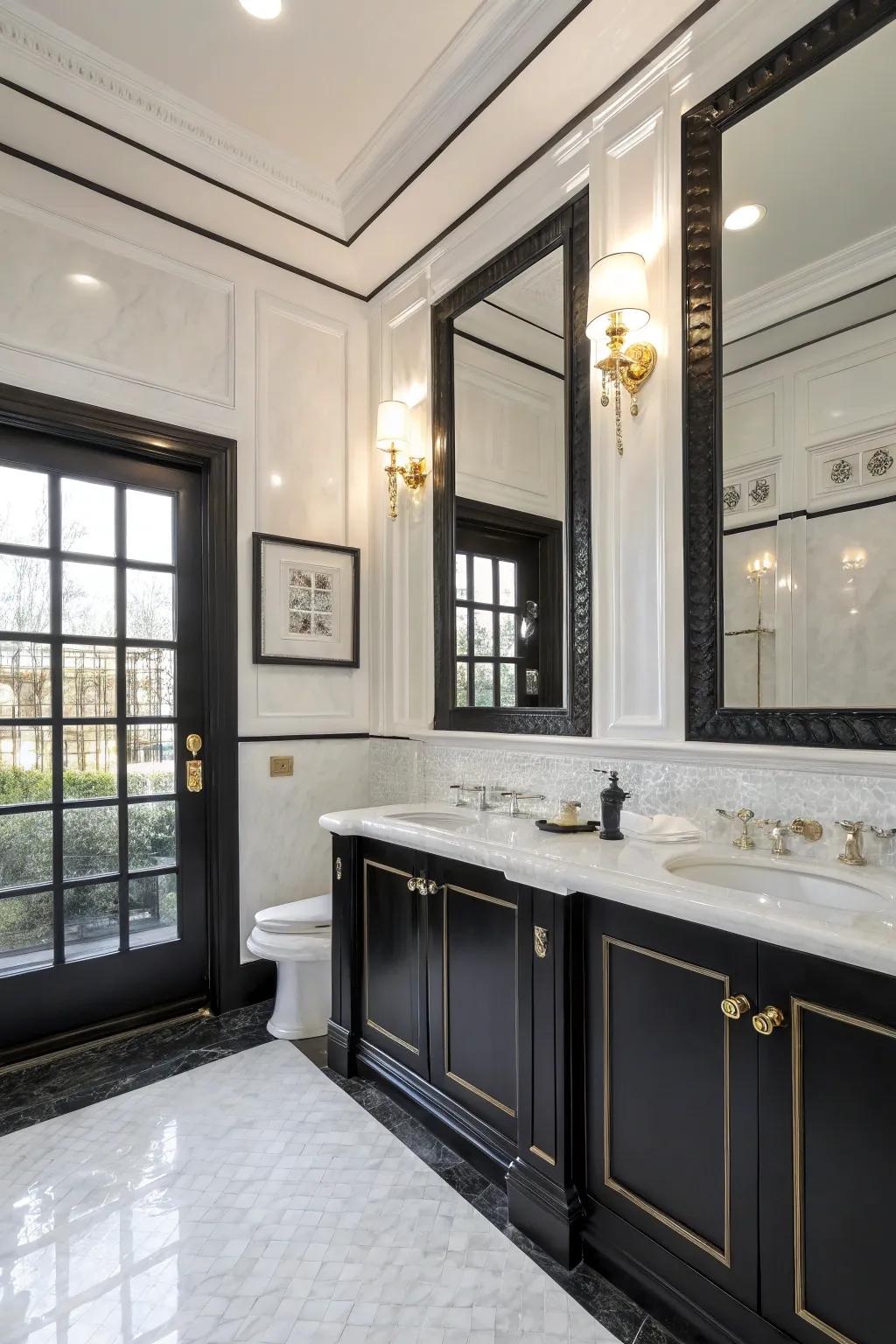 Black trim provides a polished and cohesive look.