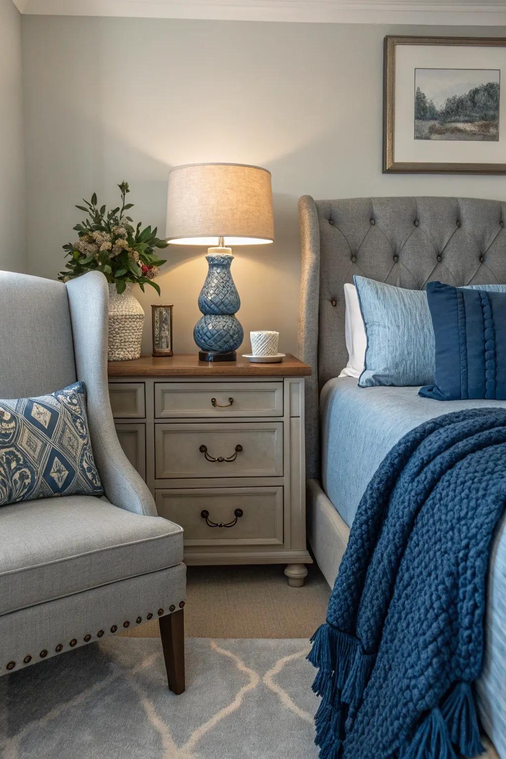 A cohesive color scheme ties the space together.