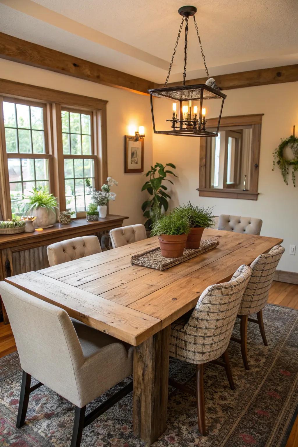 Natural materials connect inside and outside areas.