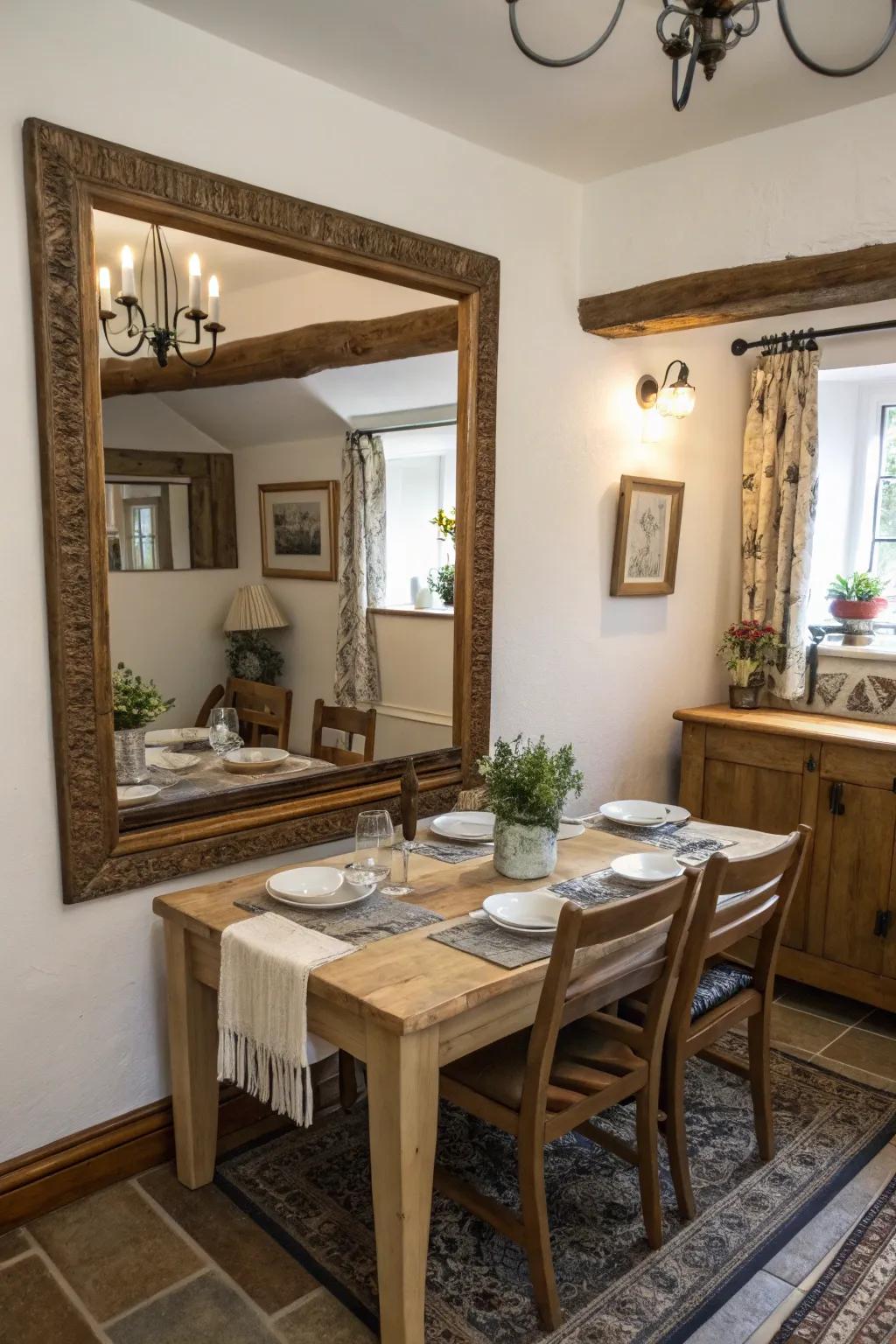 Mirrors enhance space and light.