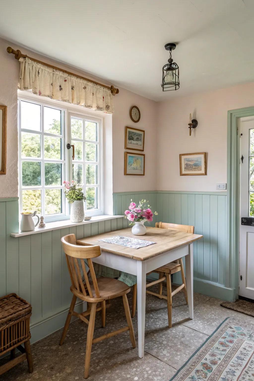 Light colors create an airy, open atmosphere.