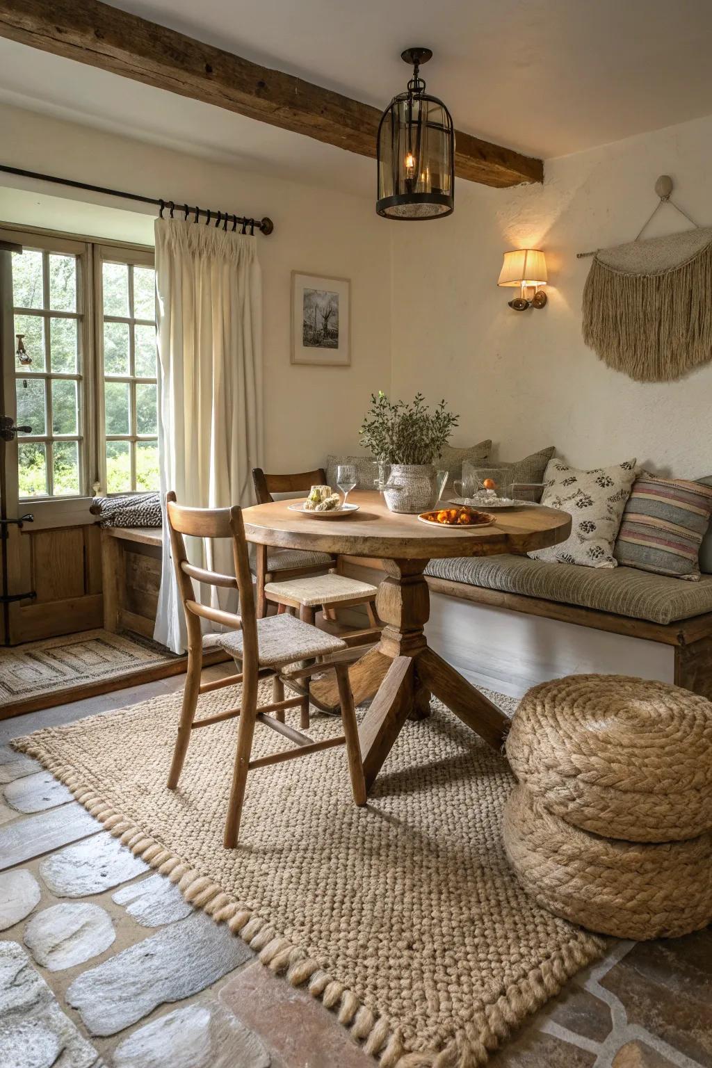 Textural elements enhance warmth and style.