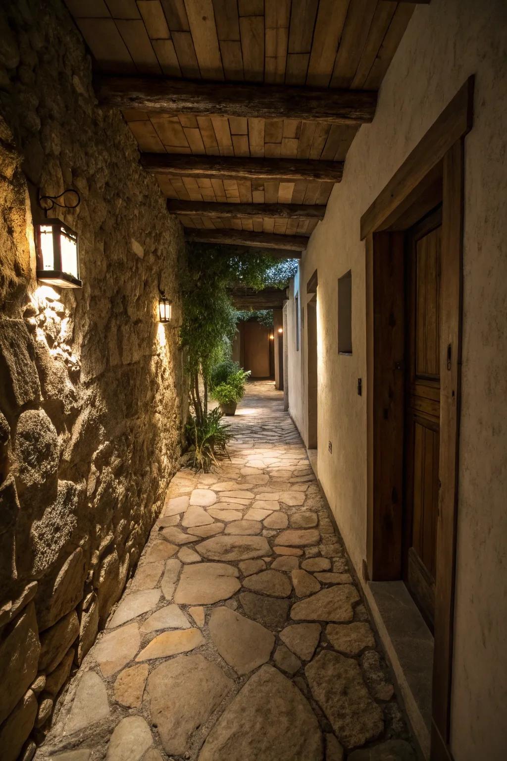 Stone flooring can enrich your hallway with an organic, rustic element.
