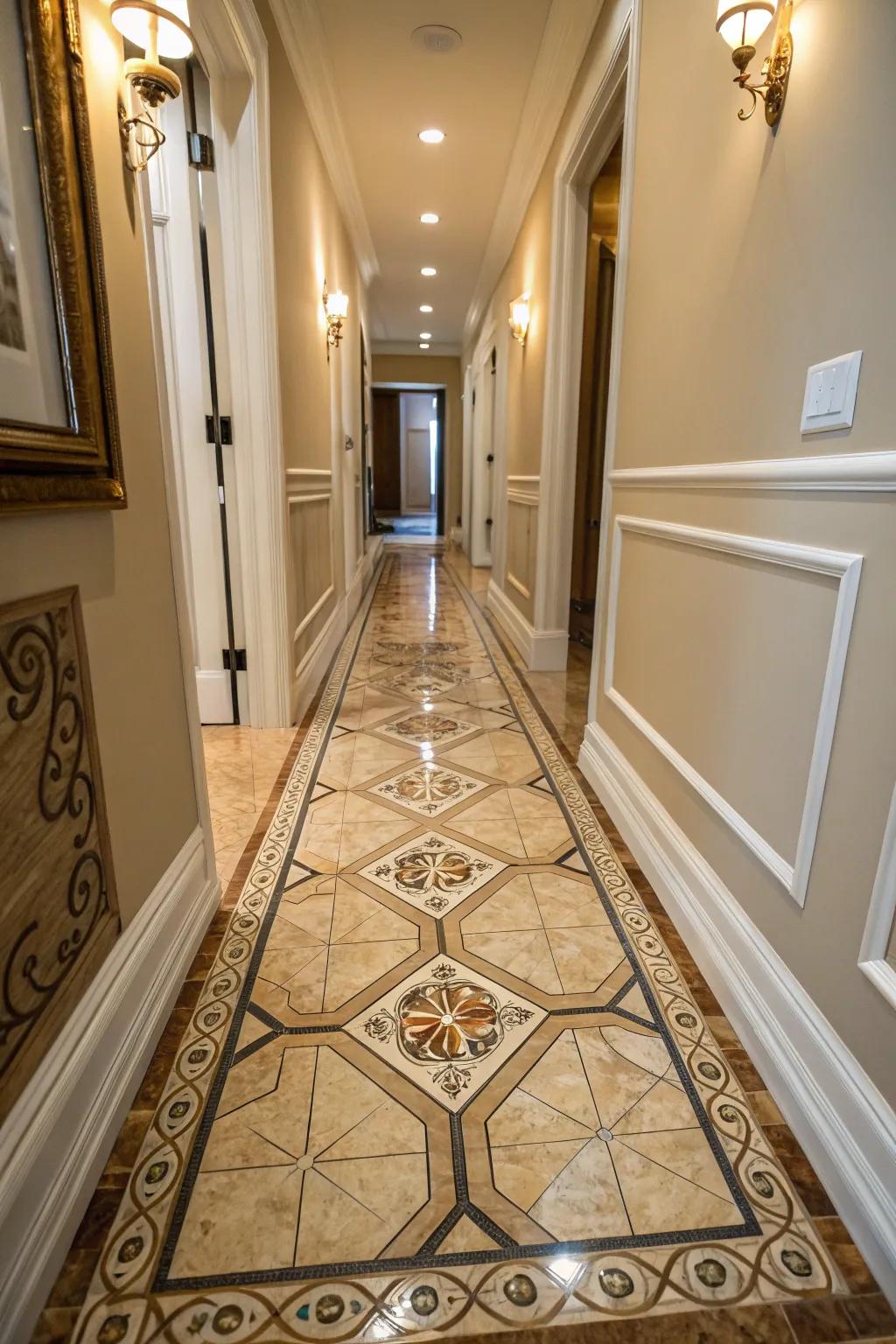 Vinyl squares present an elegant and budget-friendly ground alternative.