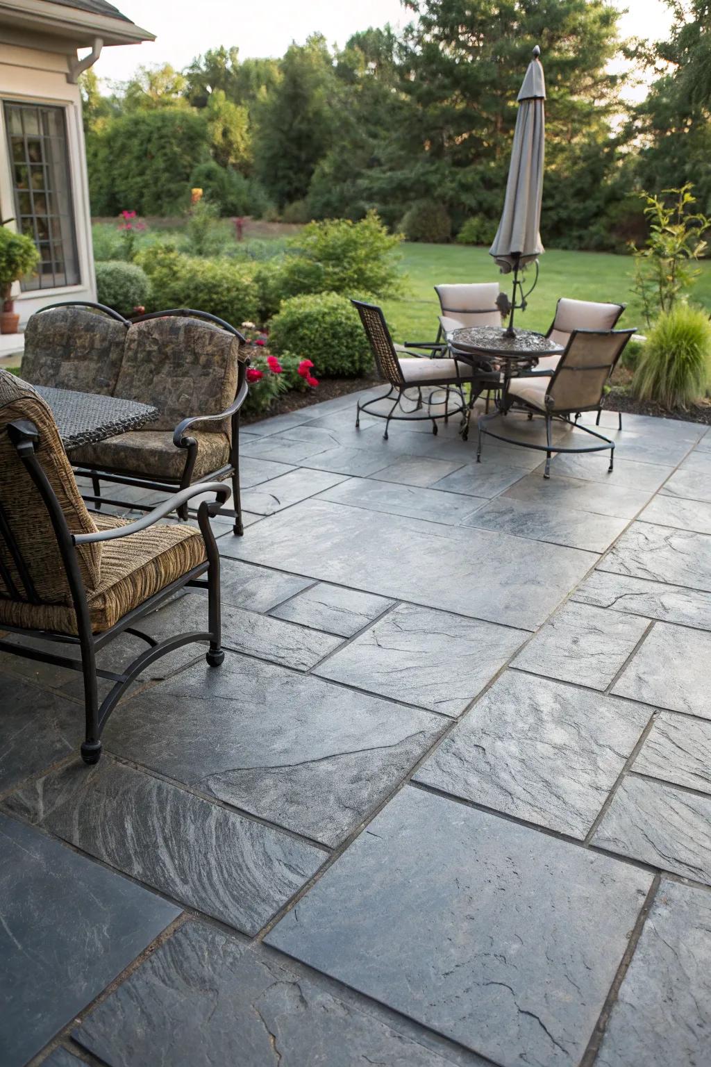 Concrete overlays can emulate natural materials, offering a revitalized appearance.