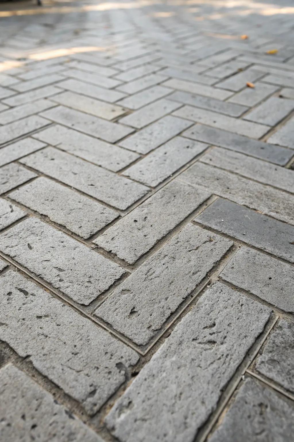 Textured patterns enhance concrete flooring, adding depth and character.