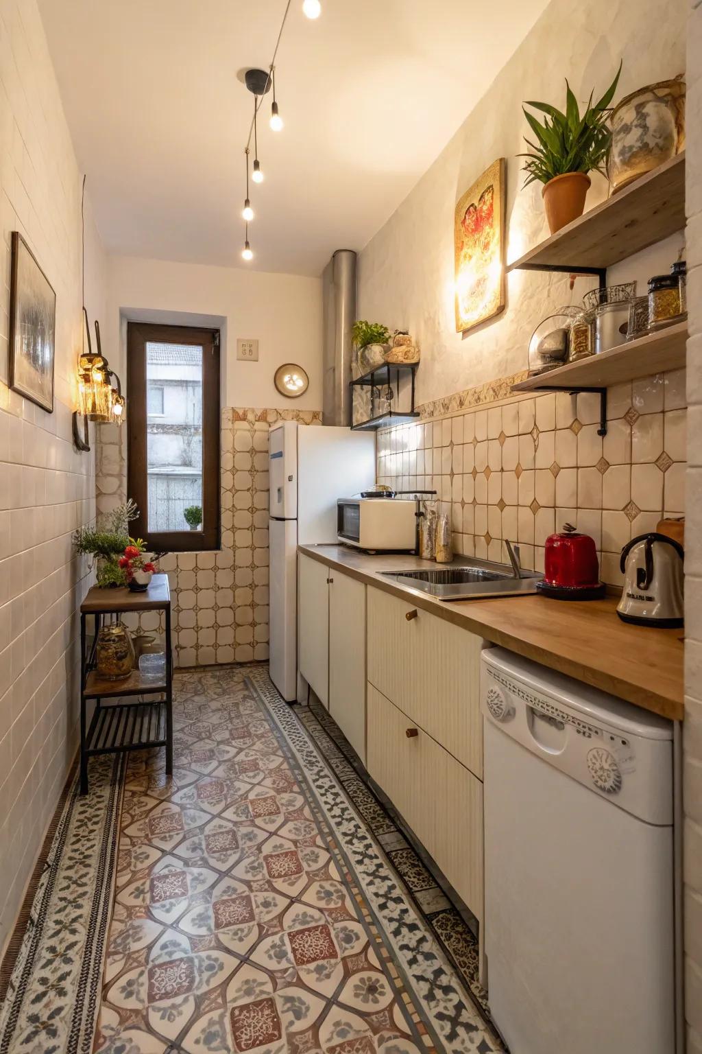 Vintage tiles blend history with modern style.