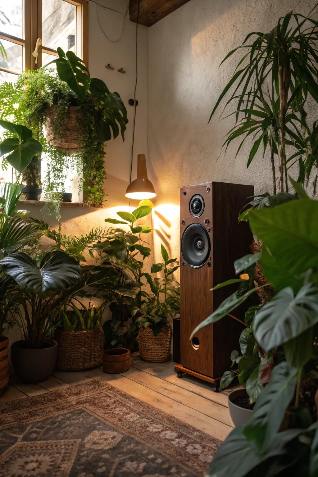 Conclude the sensory experience through the inclusion of rainforest soundscapes.