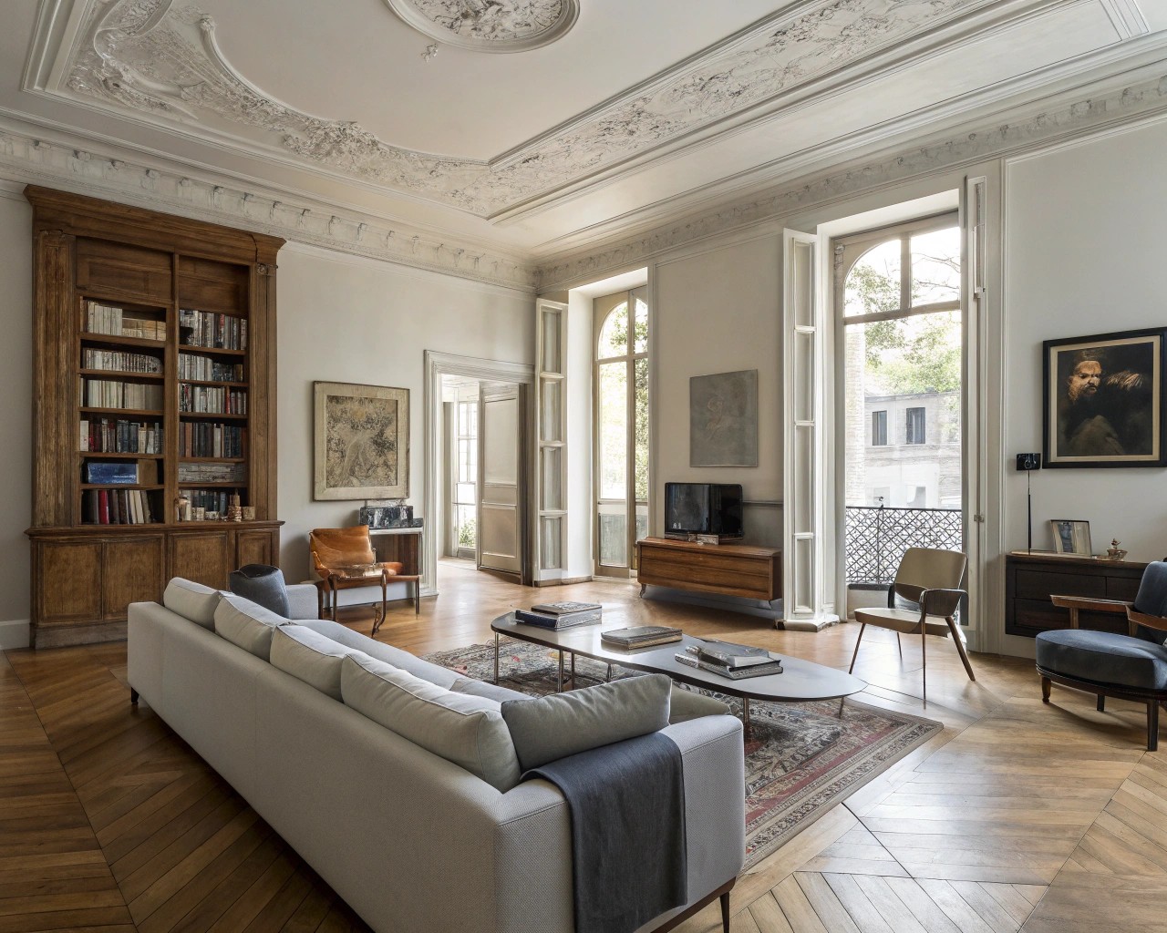 Interior design complements the architectural style, blending modern and traditional influences seamlessly.