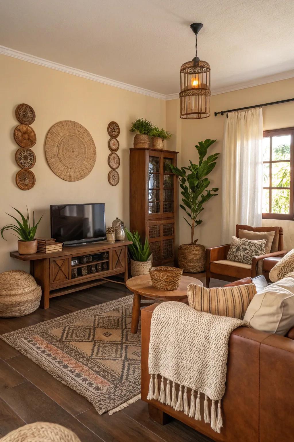 An inviting atmosphere engendered through warm tonalities.