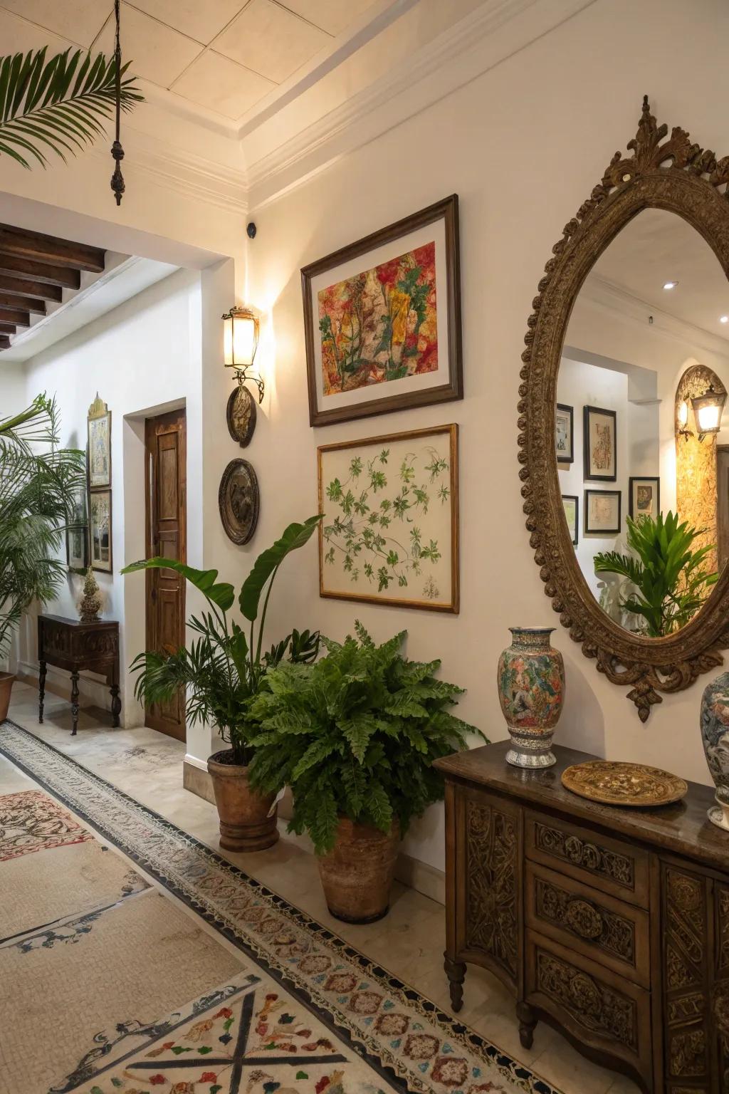 A chamber invigorated through decorative embellishments.