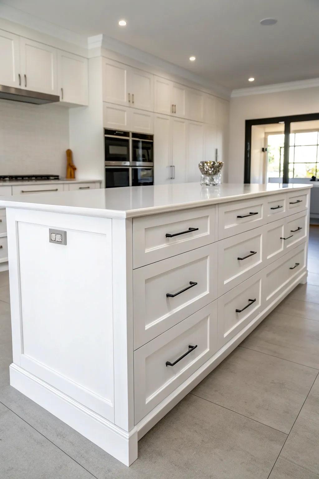 Illuminate your area with a white mobile island.