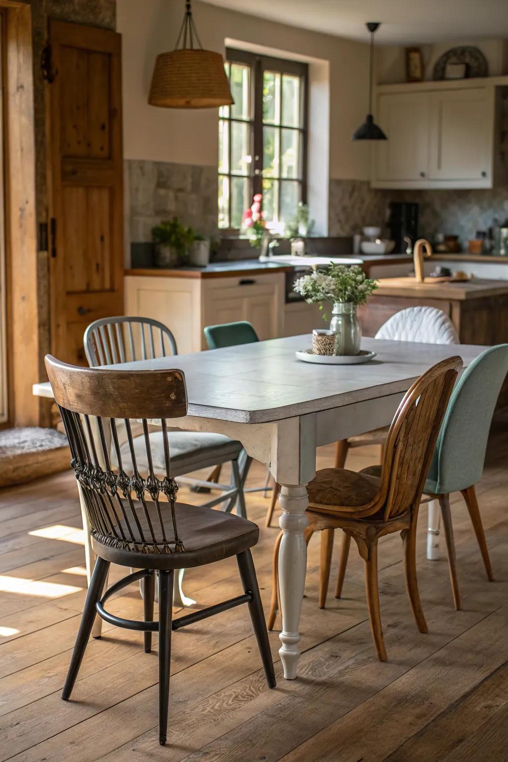 Elements mismatched add unexpected charm.