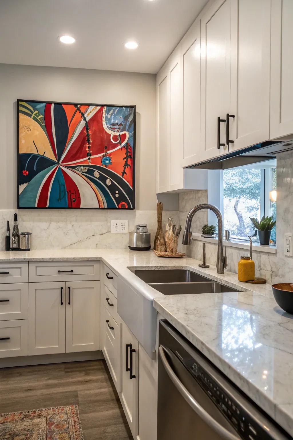 Unforeseen art introduces intrigue to your kitchen.