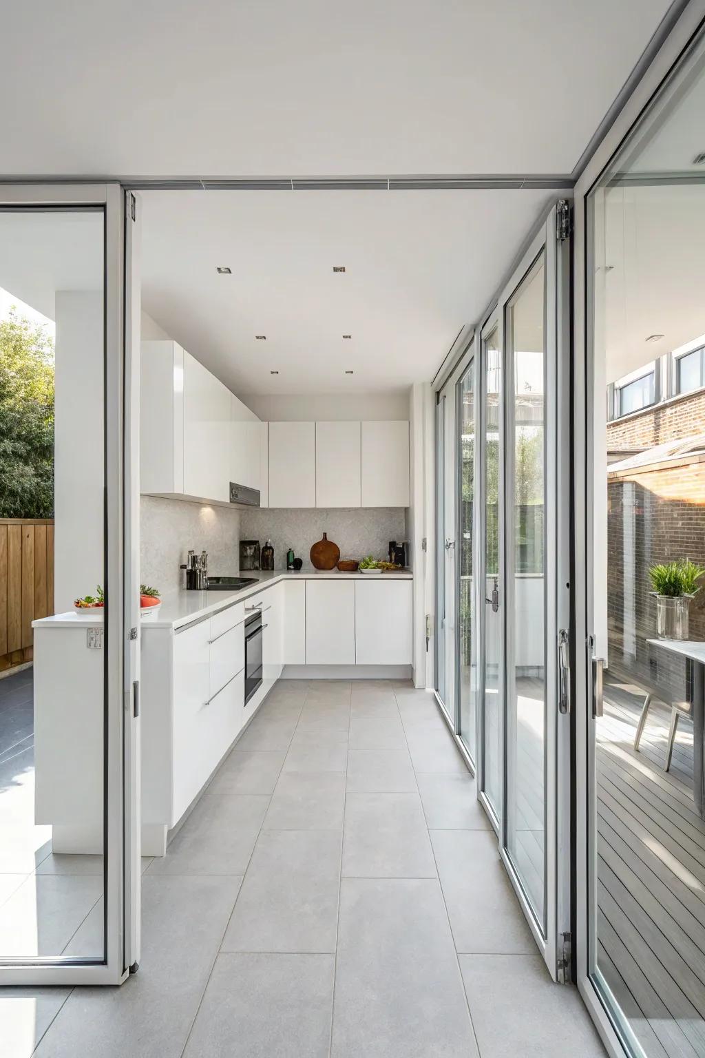Achieve refined elegance through aluminum-framed bifold doors.