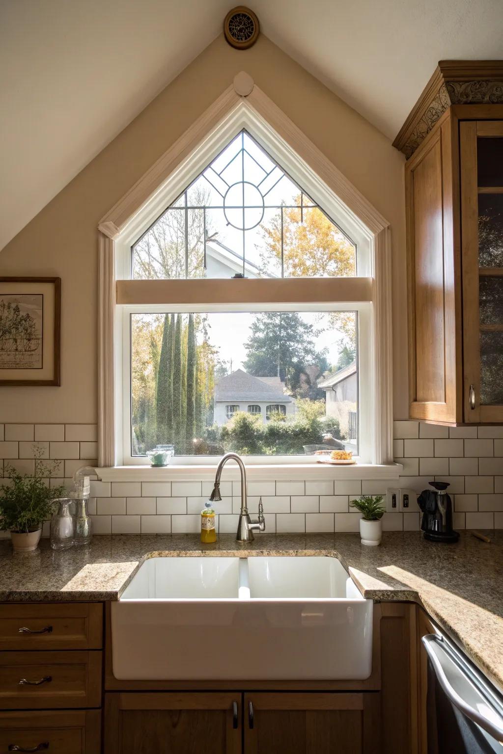 A unique window shape that impresses.