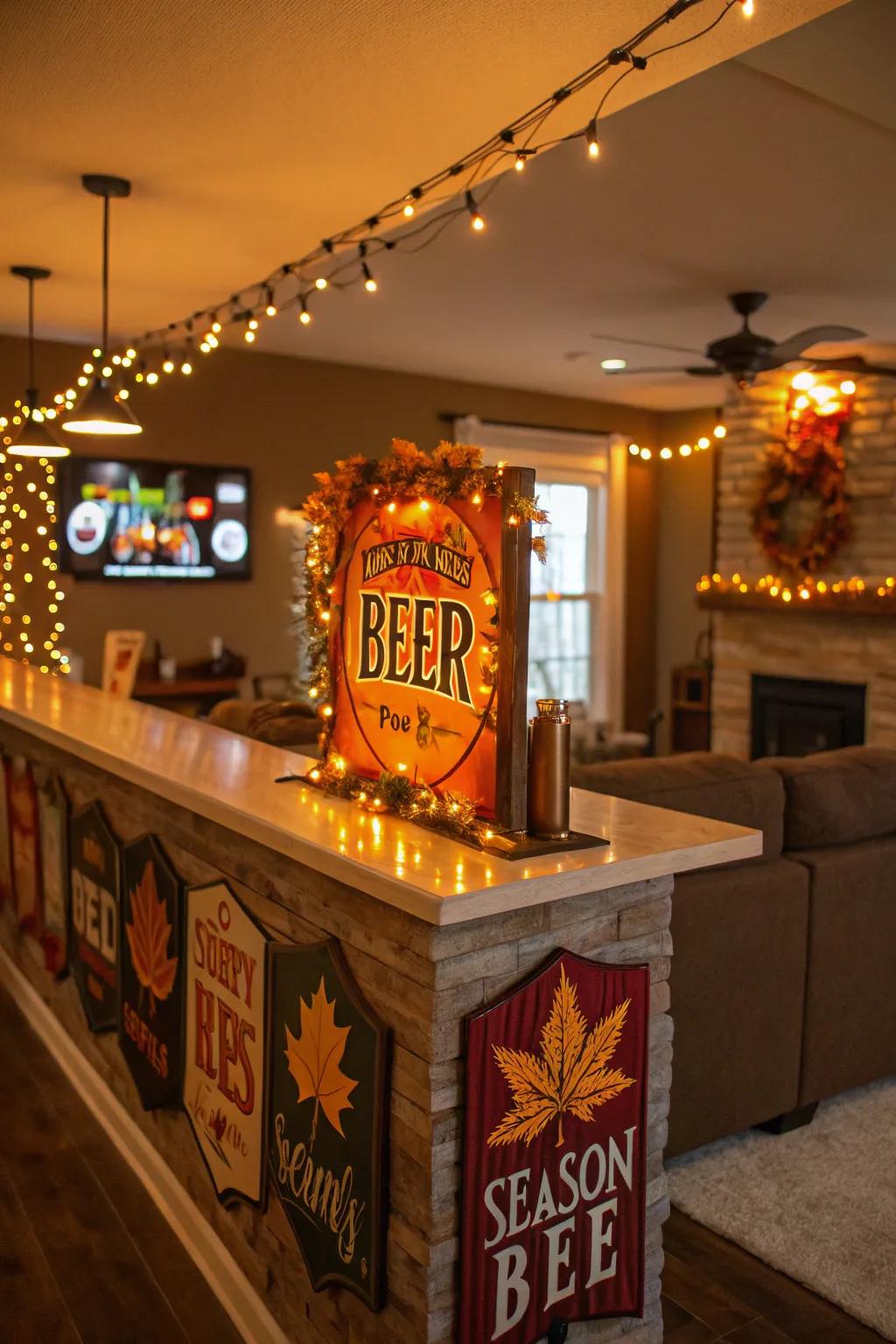 Seasonal beer signs bring festive cheer to your decor.