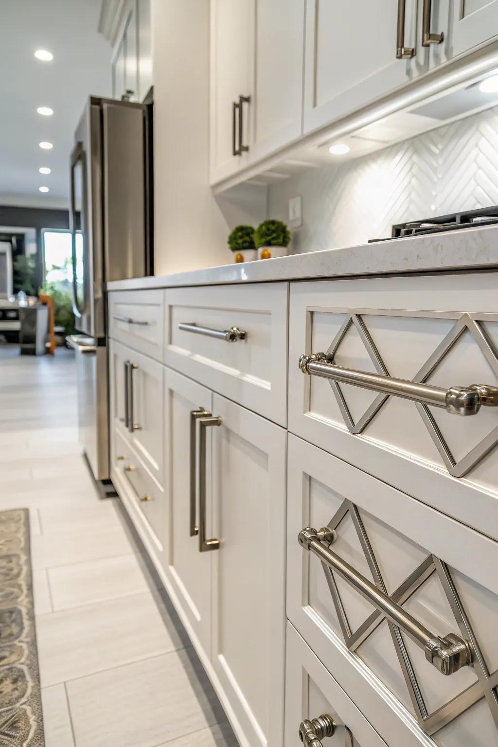 Geometric formations impart a modern and architectural flair.