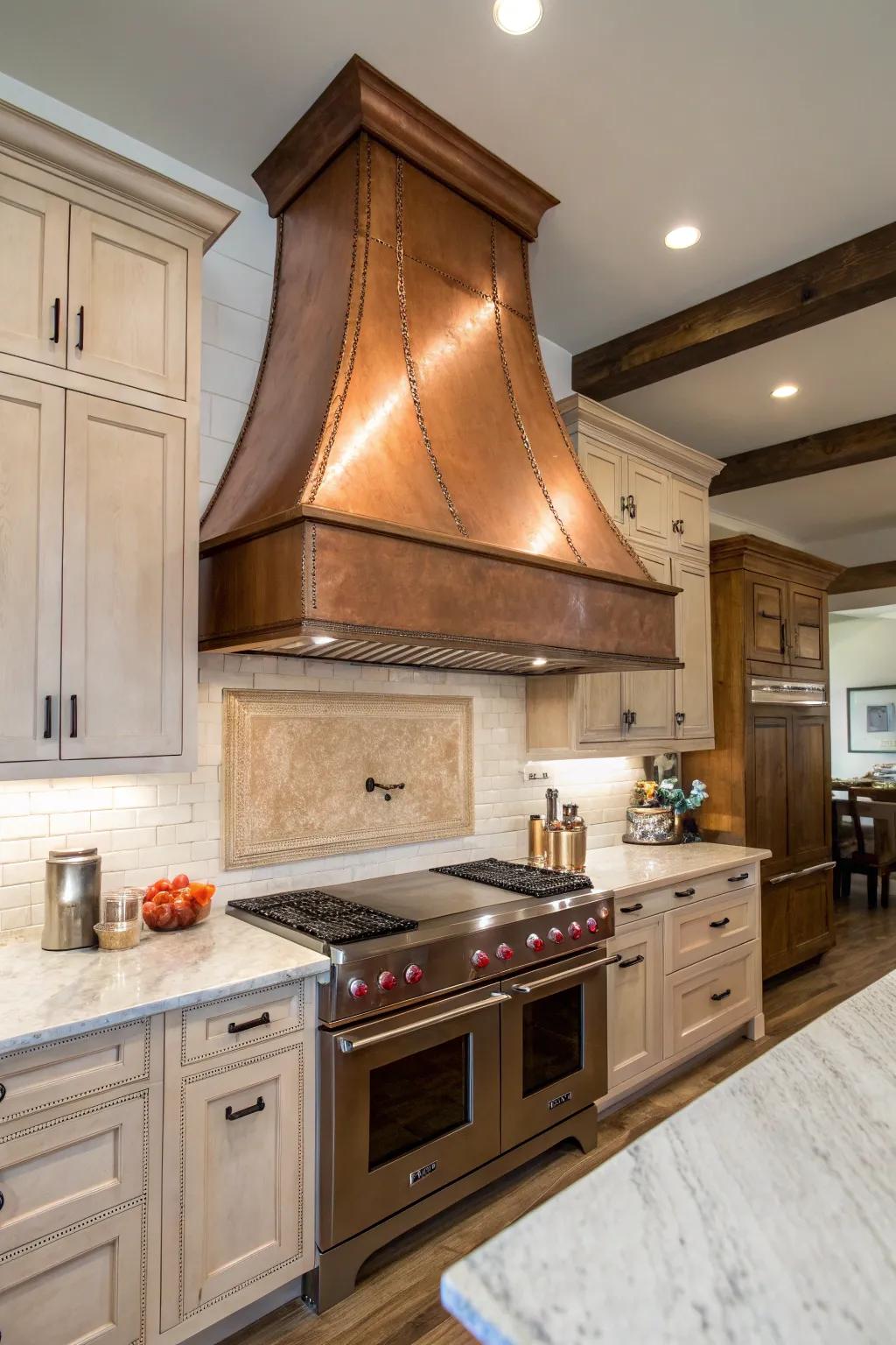 Copper range hoods infuse a sense of sophistication and warmth.