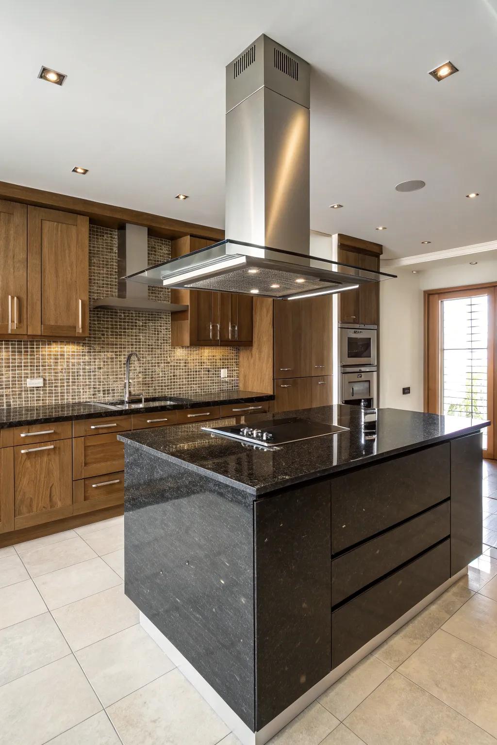 Floating range hoods offer a sleek, modern design statement.