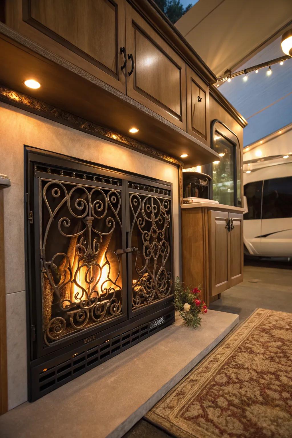 Decorative screens provide elegance and charm.