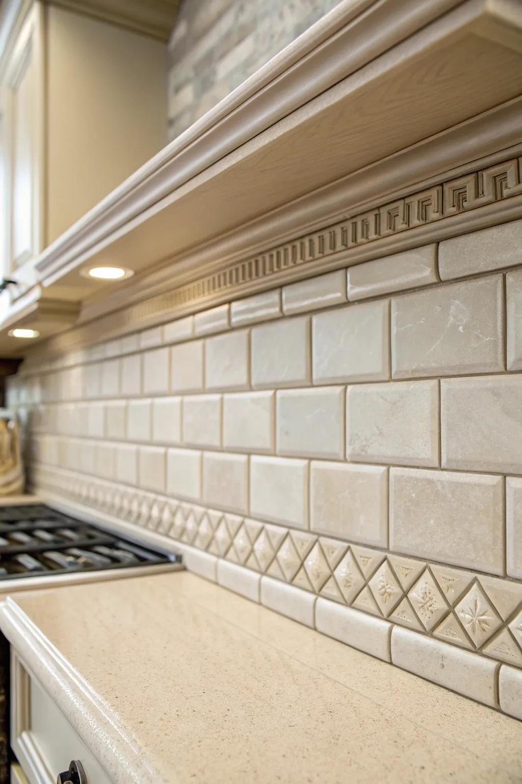 Ageless sophistication through a bullnose edge application.