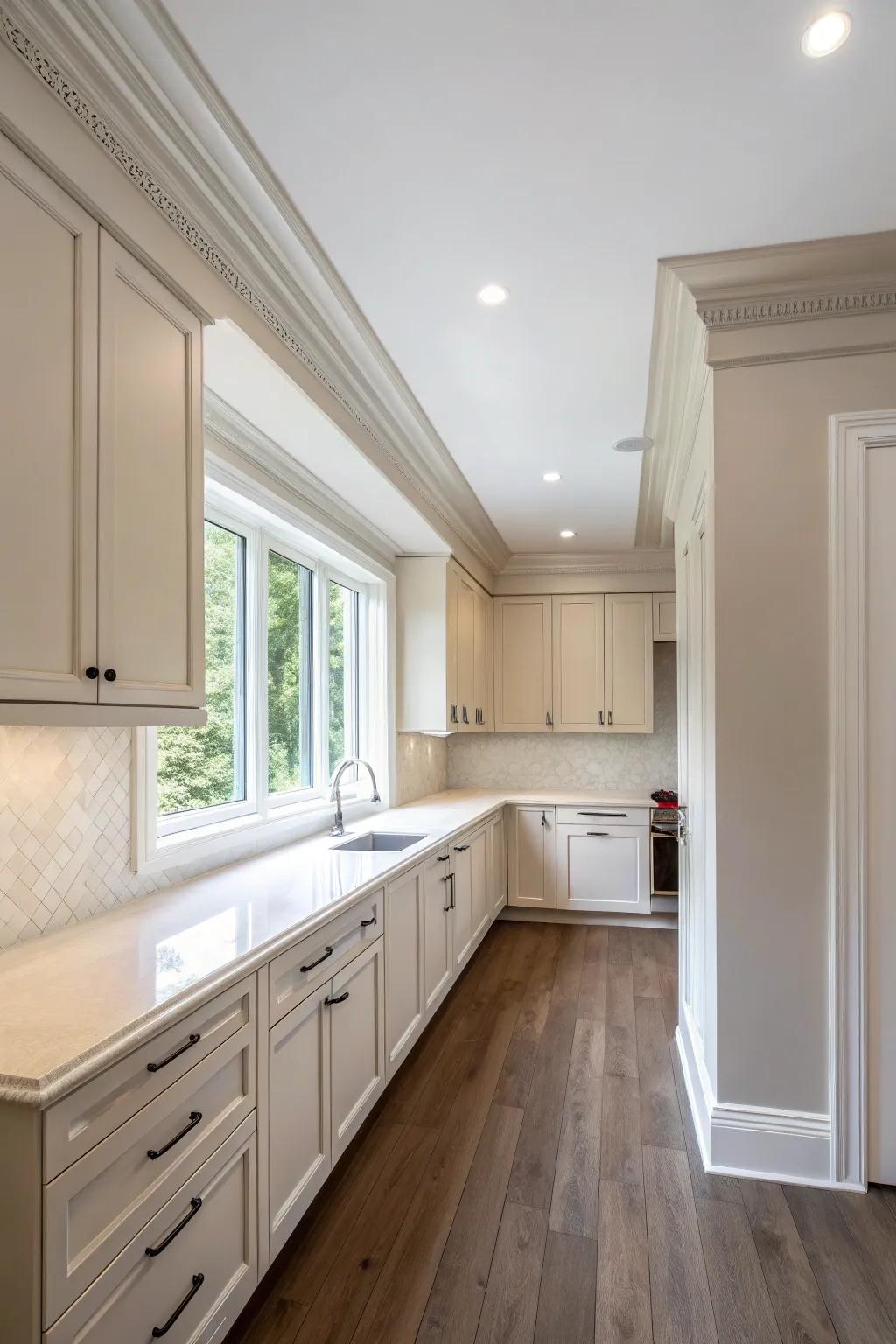 A slight space evokes a contemporary and spacious impression.