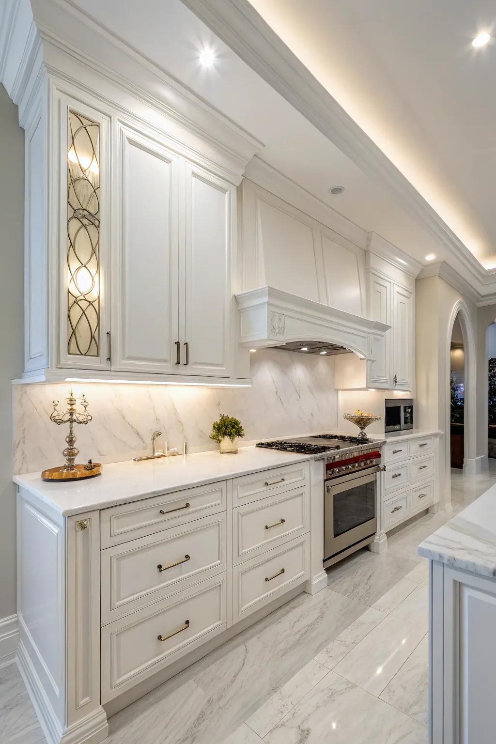 Completely white kitchens possess a timeless and stylish quality.