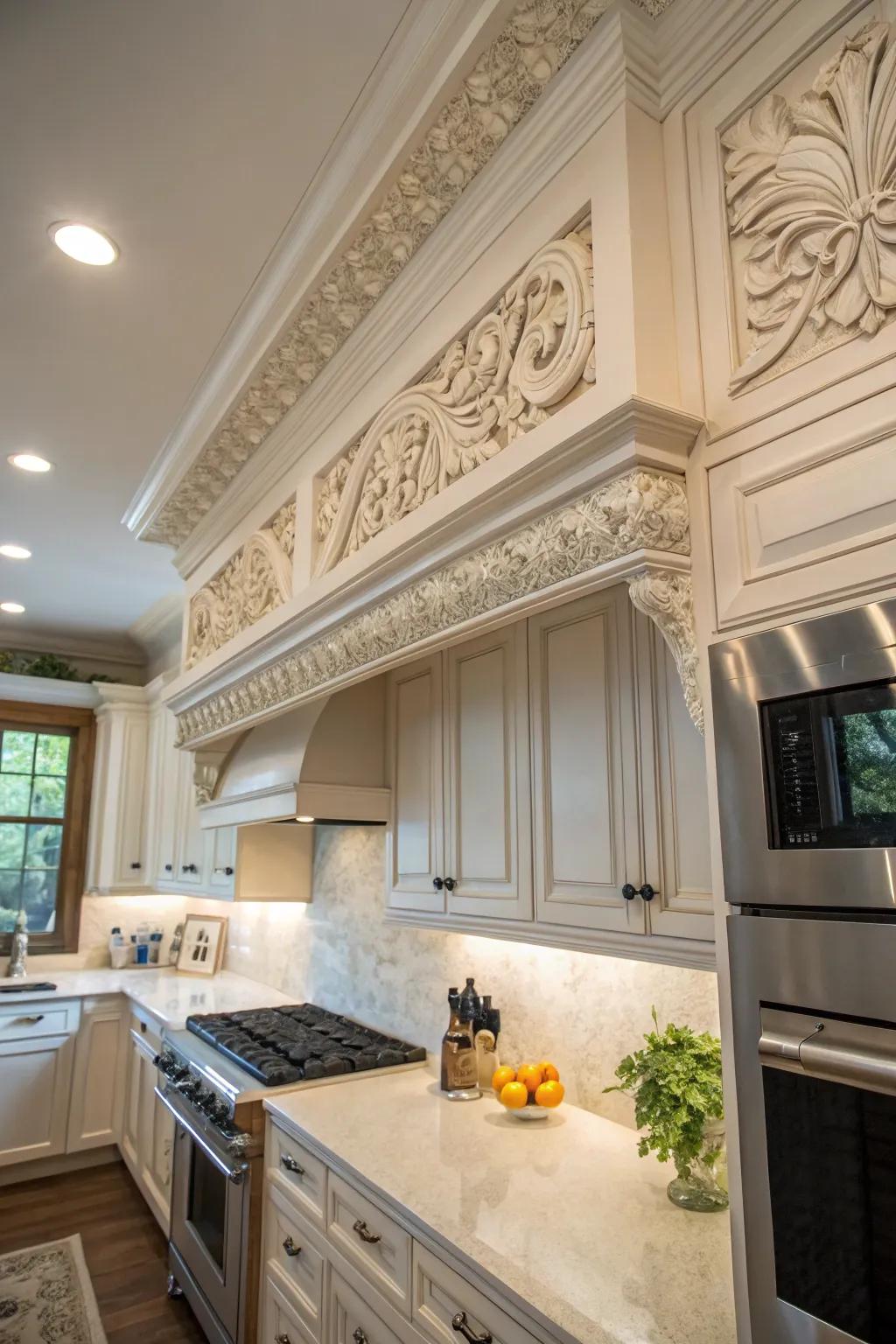 Artistic embossed designs transform molding into art.