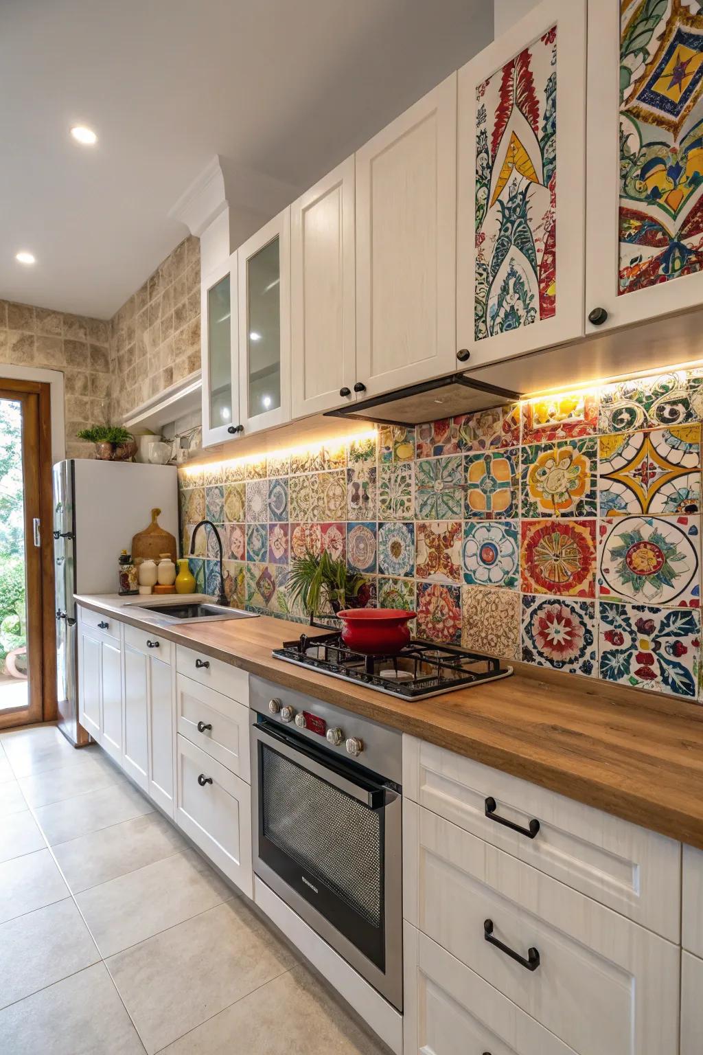 Design a gallery effect using artistic tiles.