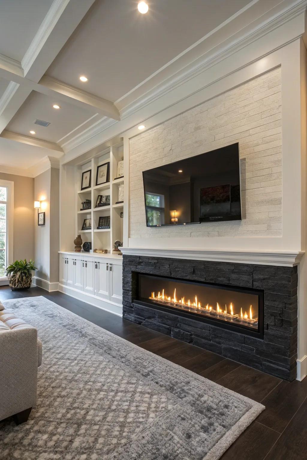 Create a cozy media center with a TV above your fireplace.