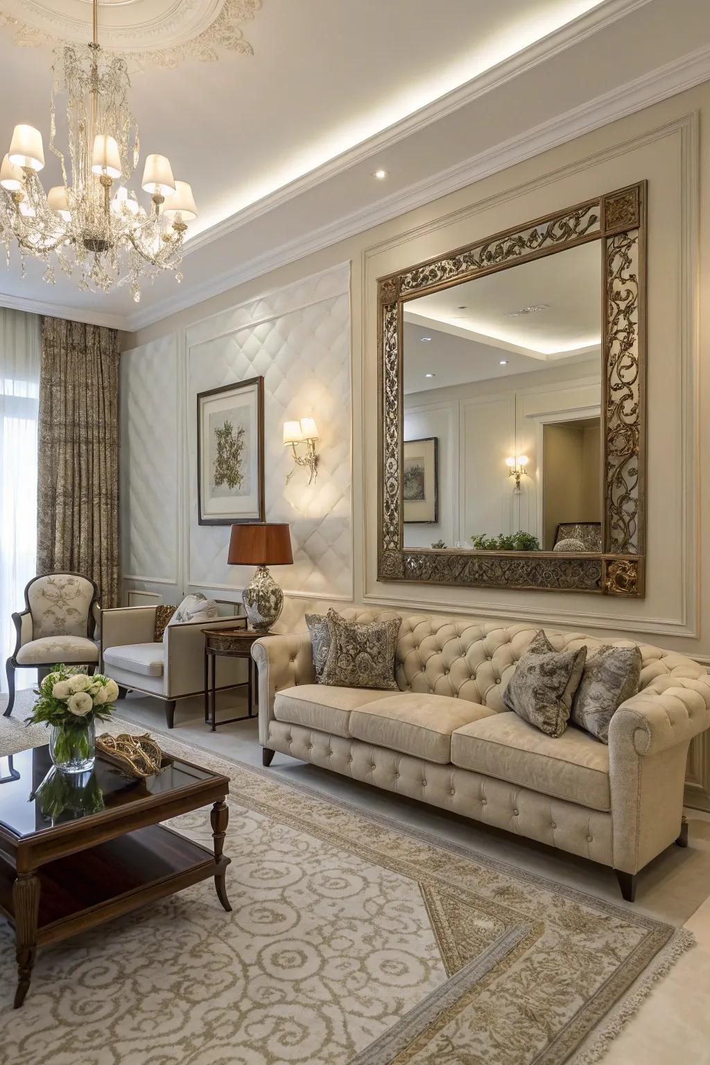 Use mirrors to amplify both light and space.