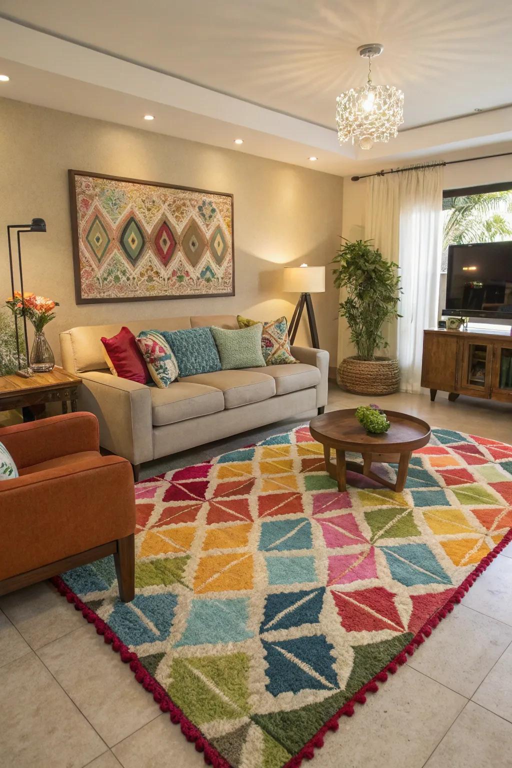 Employ rugs to demarcate distinct zones within your living space.