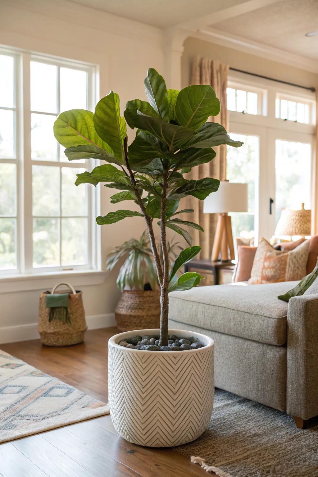 Invite nature indoors with a significant botanical element.