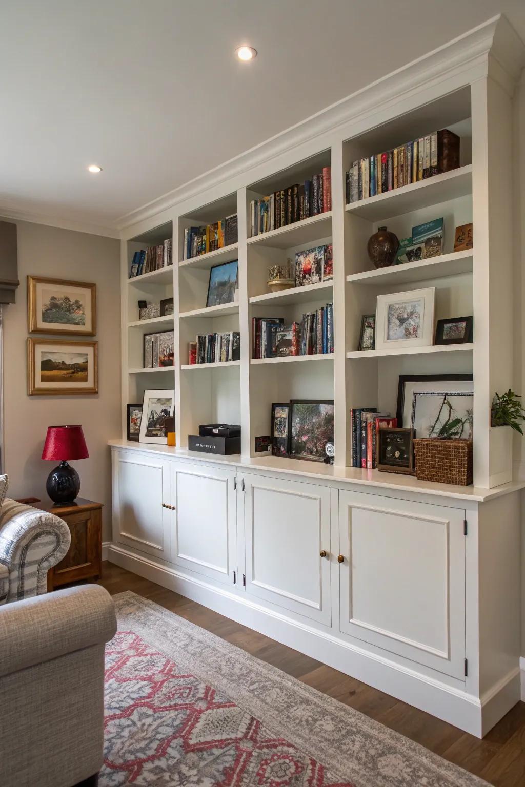 Maximize space with elegant integrated shelving.