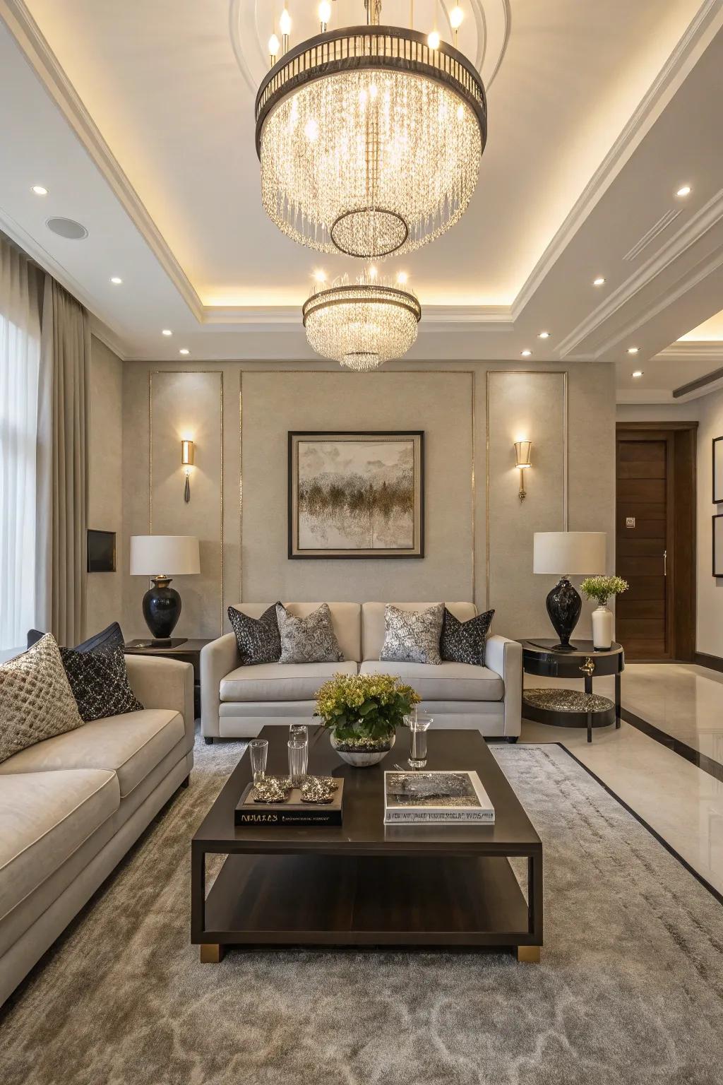 A central center table that brings the room together.