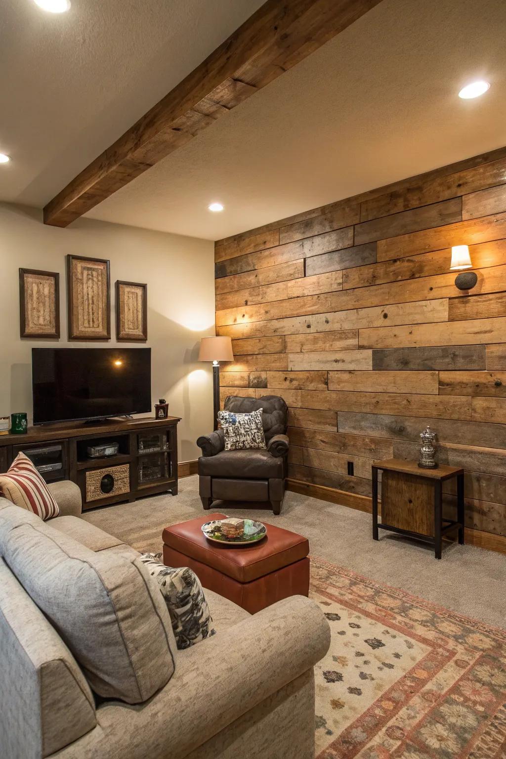 Reclaimed wood pieces deliver individuality as well as lasting qualities towards a featured surface location.