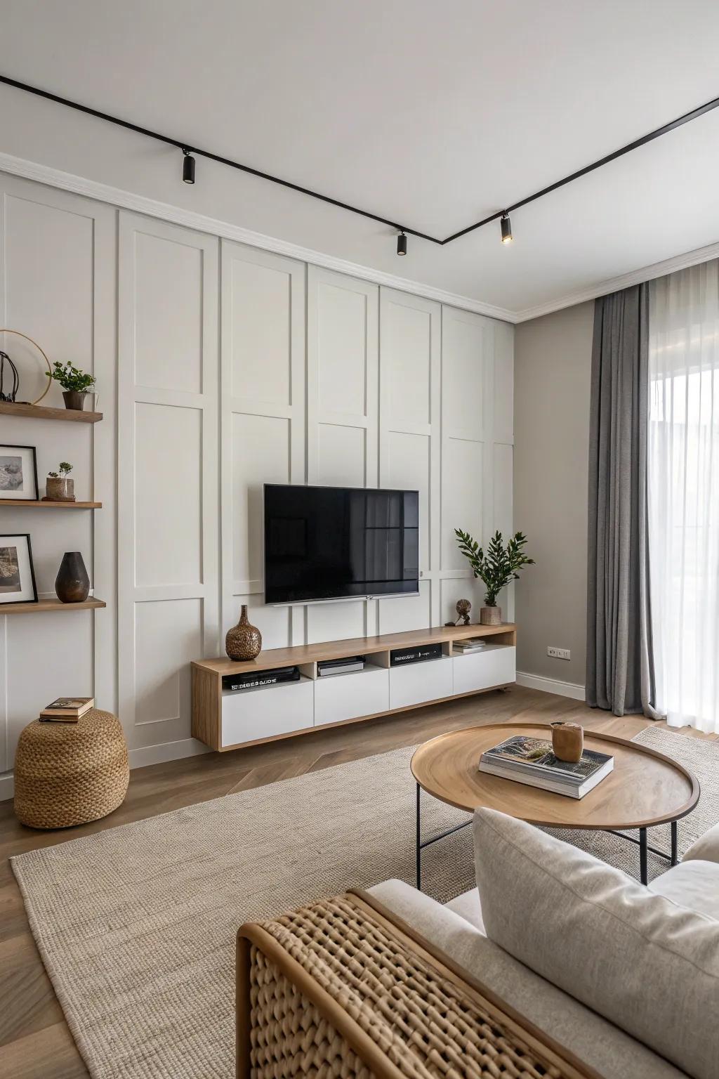 Embrace the beauty of simplicity with minimalistic wall paneling that speaks volumes.