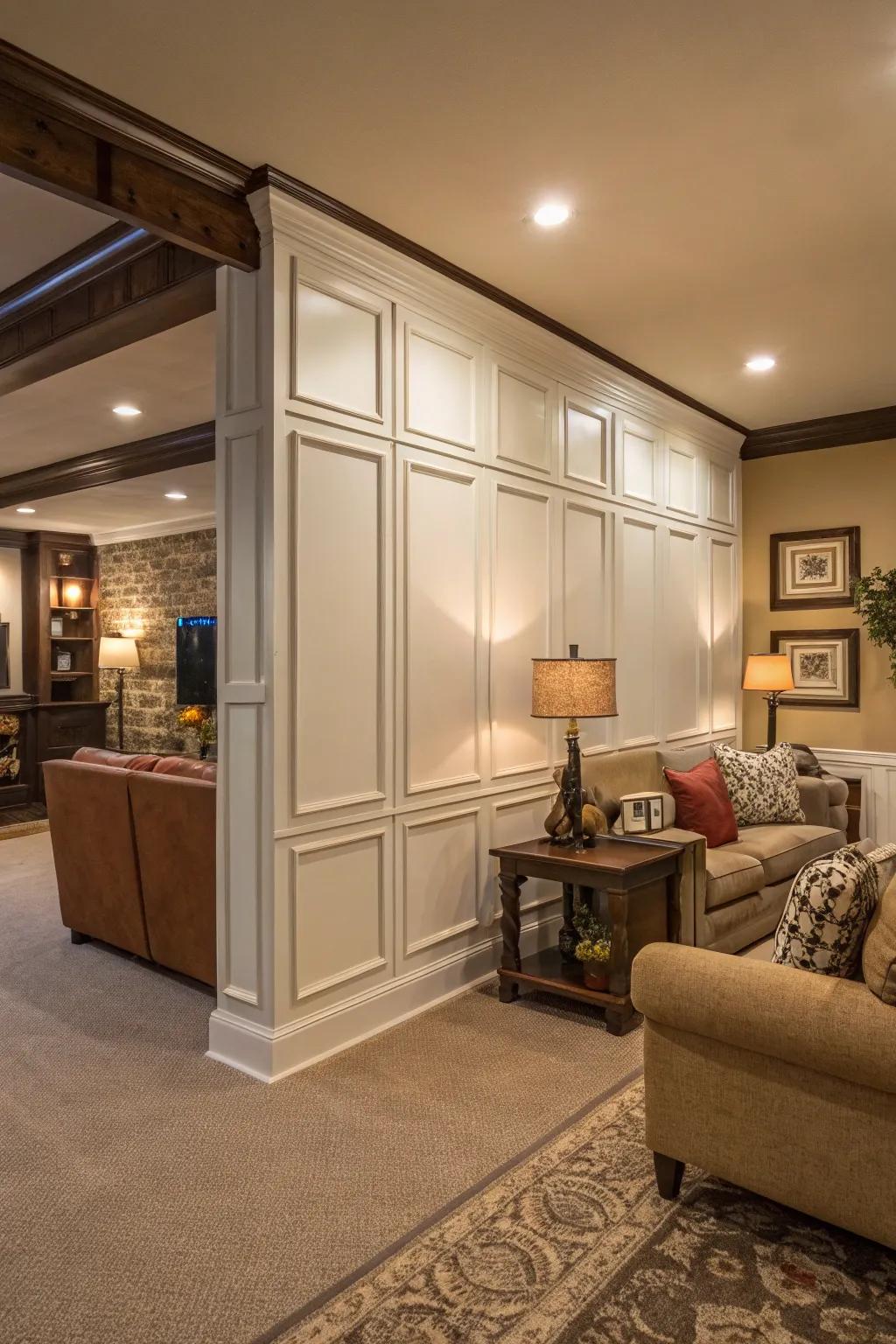 Partitioning using sections provides blend involving sequestration alongside spaciousness throughout residing segments.