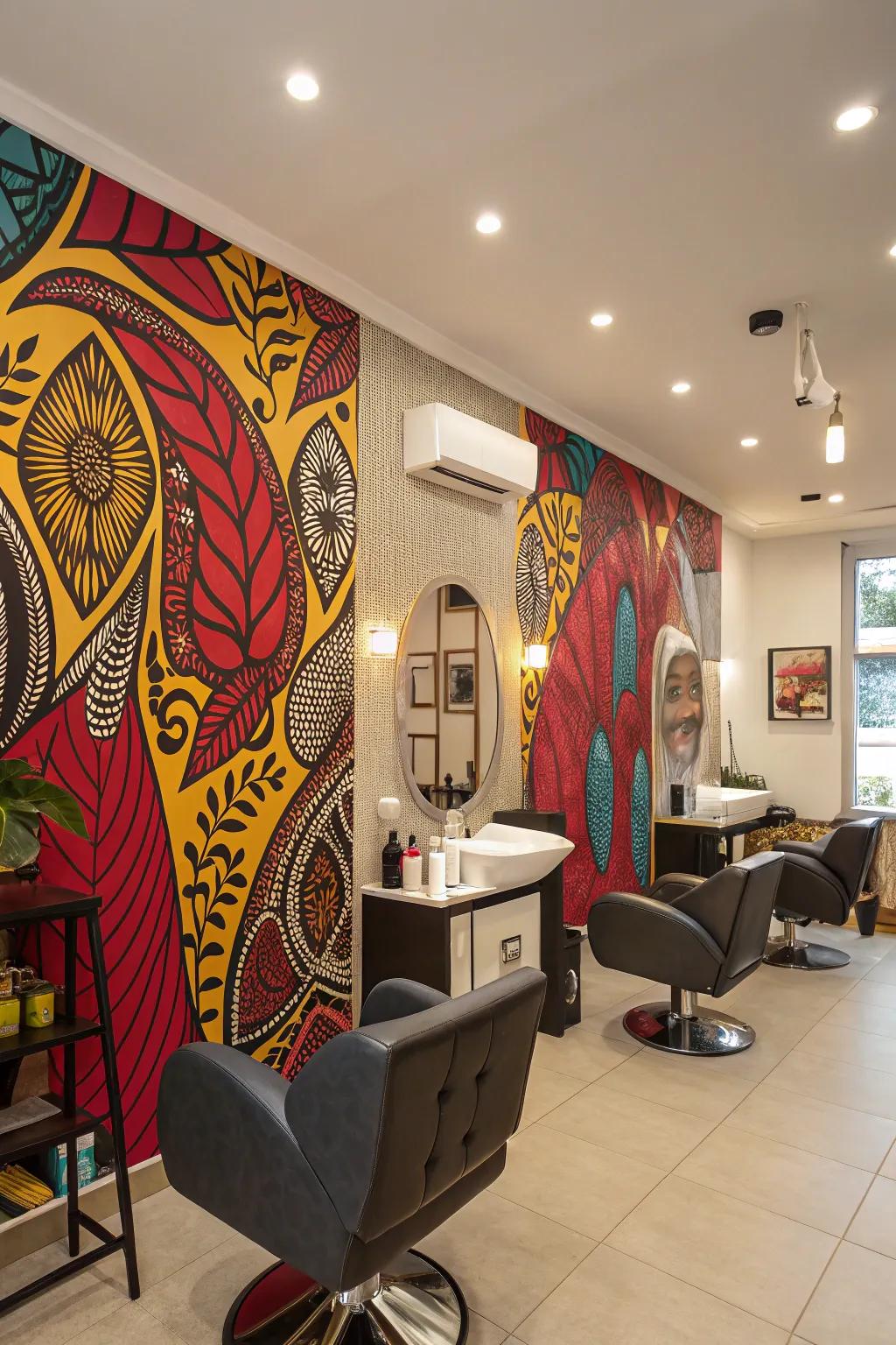 A focal wall that captures attention and introduces flair.