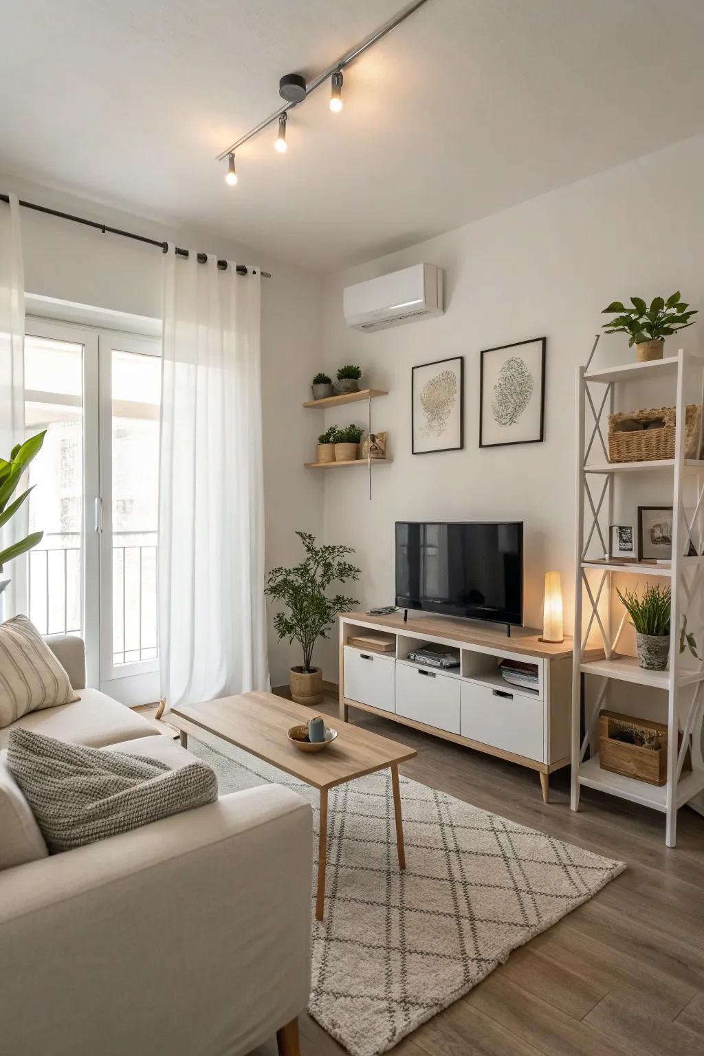 A minimalist method keeps a room open.