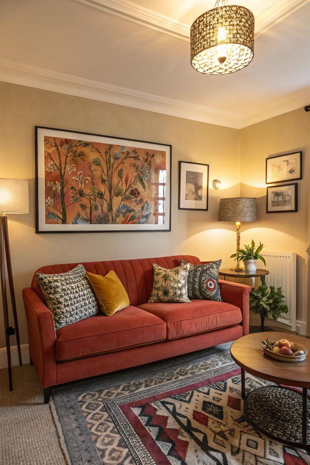 A statement piece makes the area more comfortable and stylish.