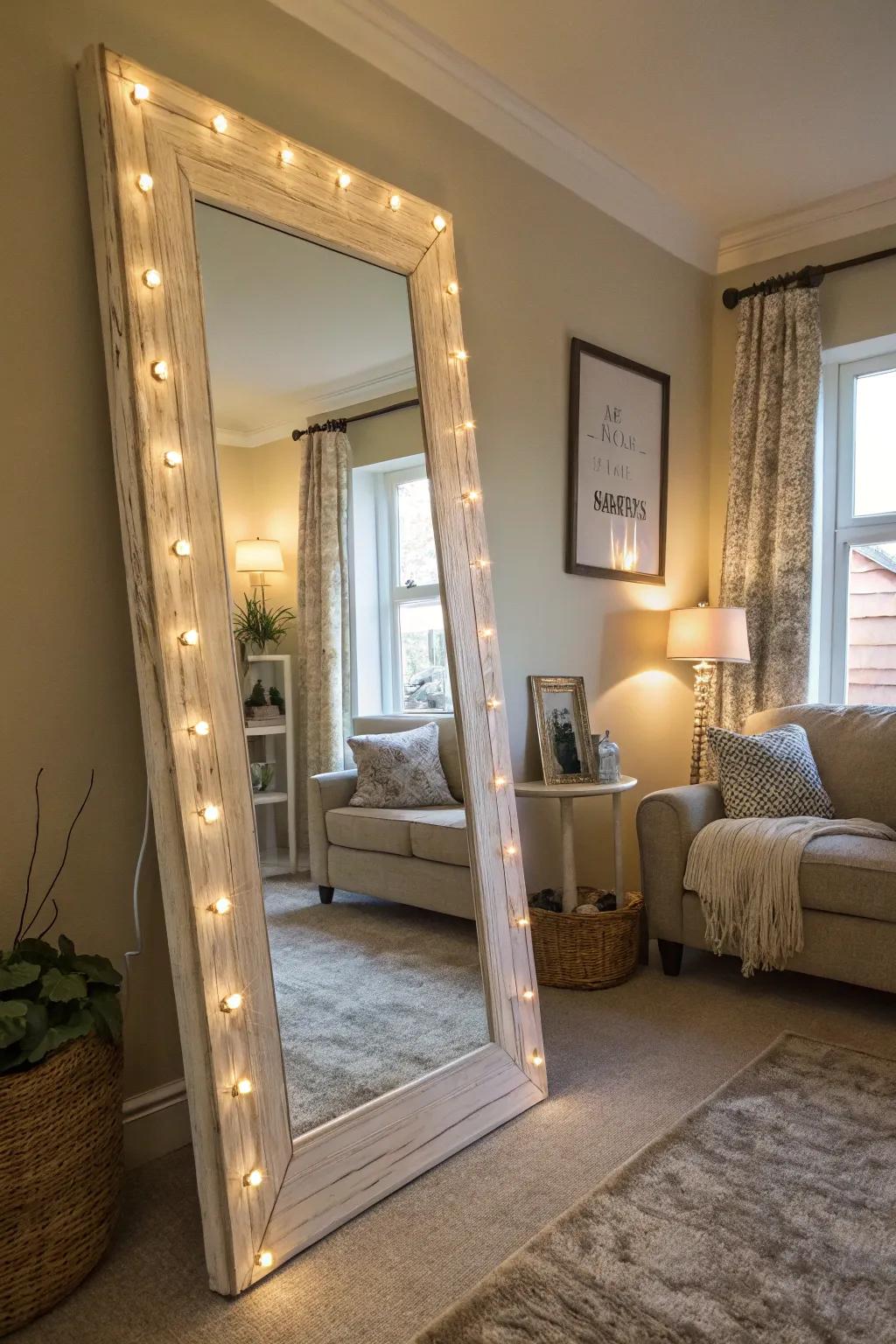 Mirrors can make a space look larger and brighter.